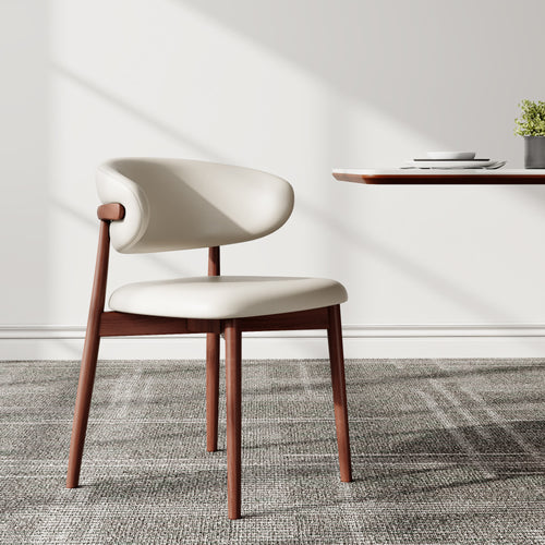 2x/4x/6x Curved Backrest Solid Wood Dining Chairs