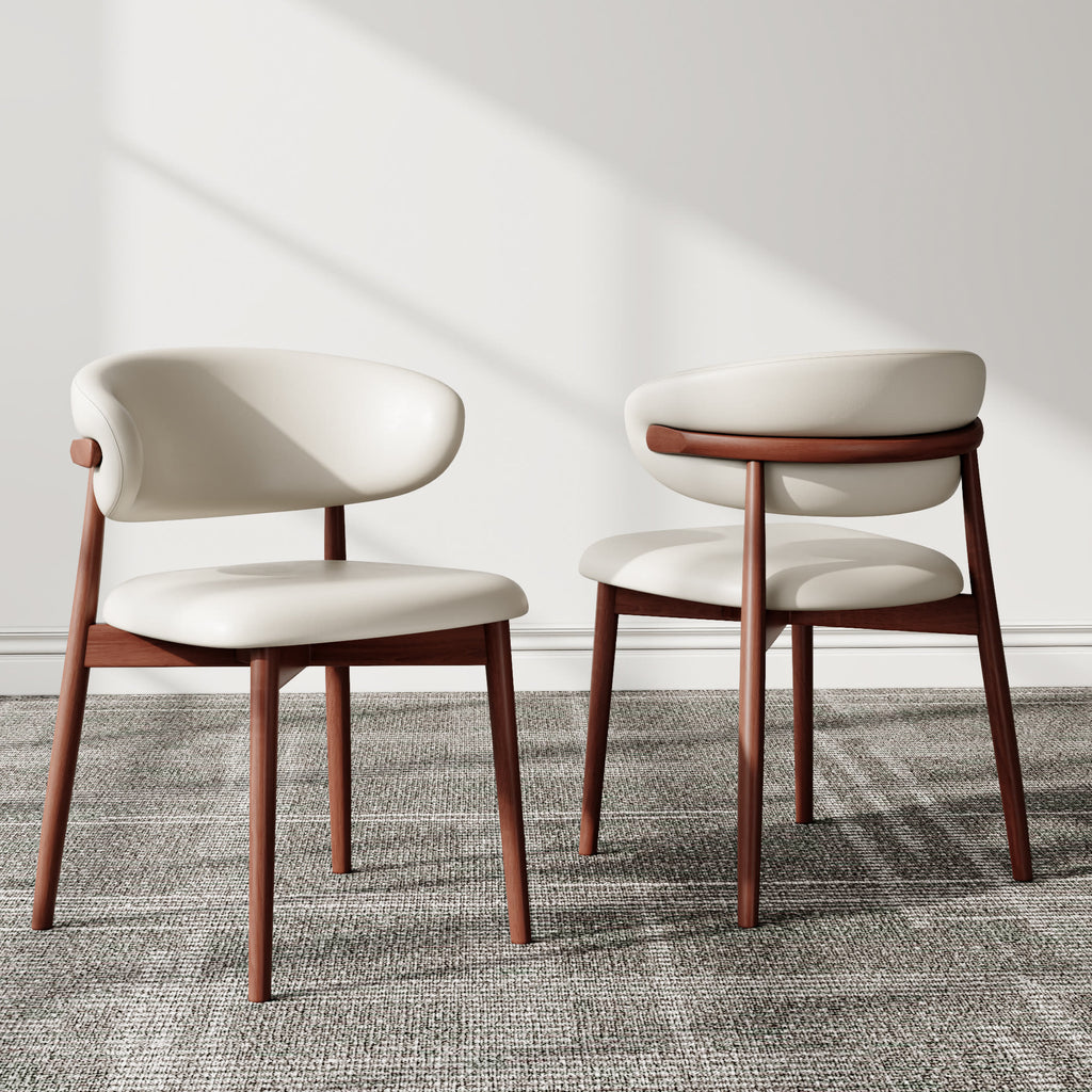 2x/4x/6x Curved Backrest Solid Wood Dining Chairs - image 2