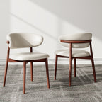 2x/4x/6x Curved Backrest Solid Wood Dining Chairs - image 2