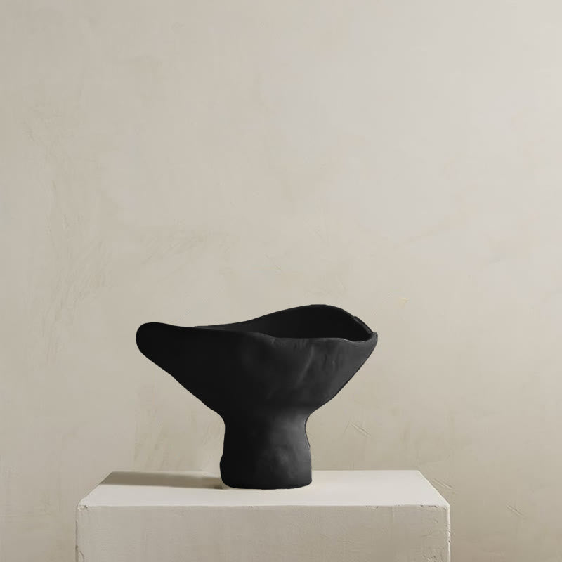 Modern Simple Decorative Tall Tray - Acacia wood & Ceramic - Black - image 4
