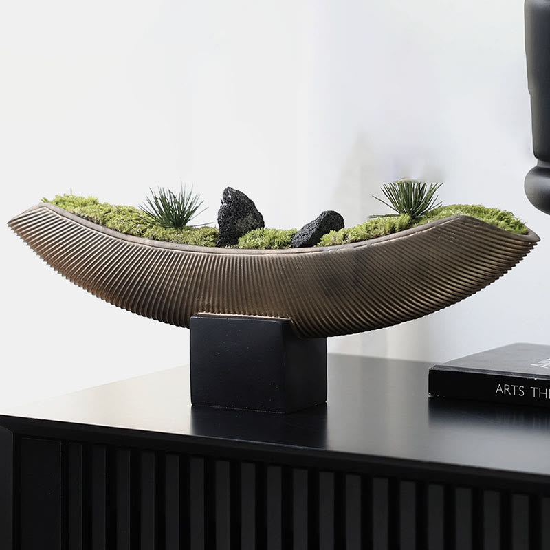 Mid-century Ship-shaped Sculpture Ornaments Plant Tray - image 5