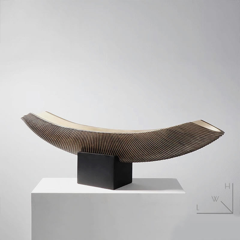 Mid-century Ship-shaped Sculpture Ornaments Plant Tray - Resin - Black - A - image 2