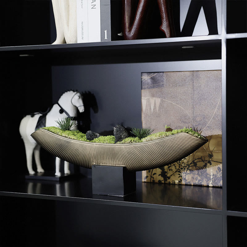 Mid-century Ship-shaped Sculpture Ornaments Plant Tray