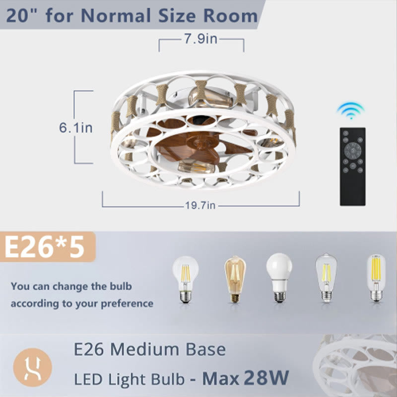 Caged Ceiling Fan With Lights Remote Control