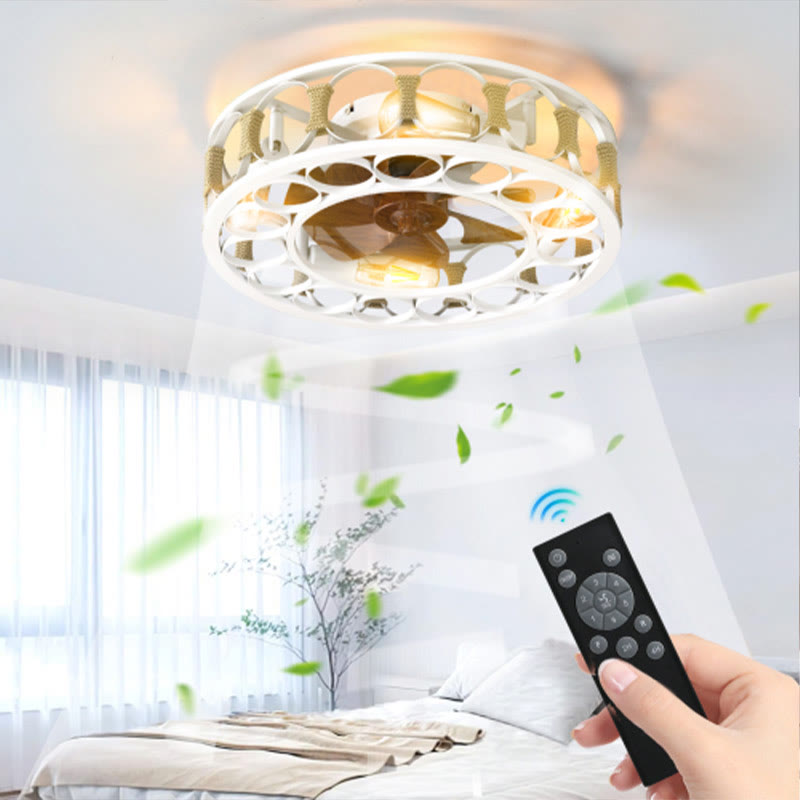Caged Ceiling Fan With Lights Remote Control - image 3