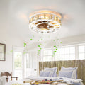 Caged Ceiling Fan With Lights Remote Control - 19.7"W x 19.7"L x 6.1"H - Black - image 0