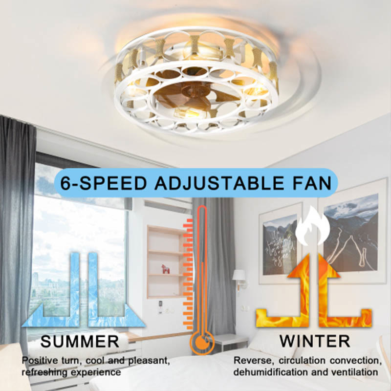 Caged Ceiling Fan With Lights Remote Control - image 8
