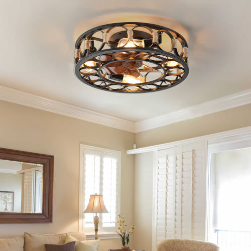 Caged Ceiling Fan With Lights Remote Control - image 6