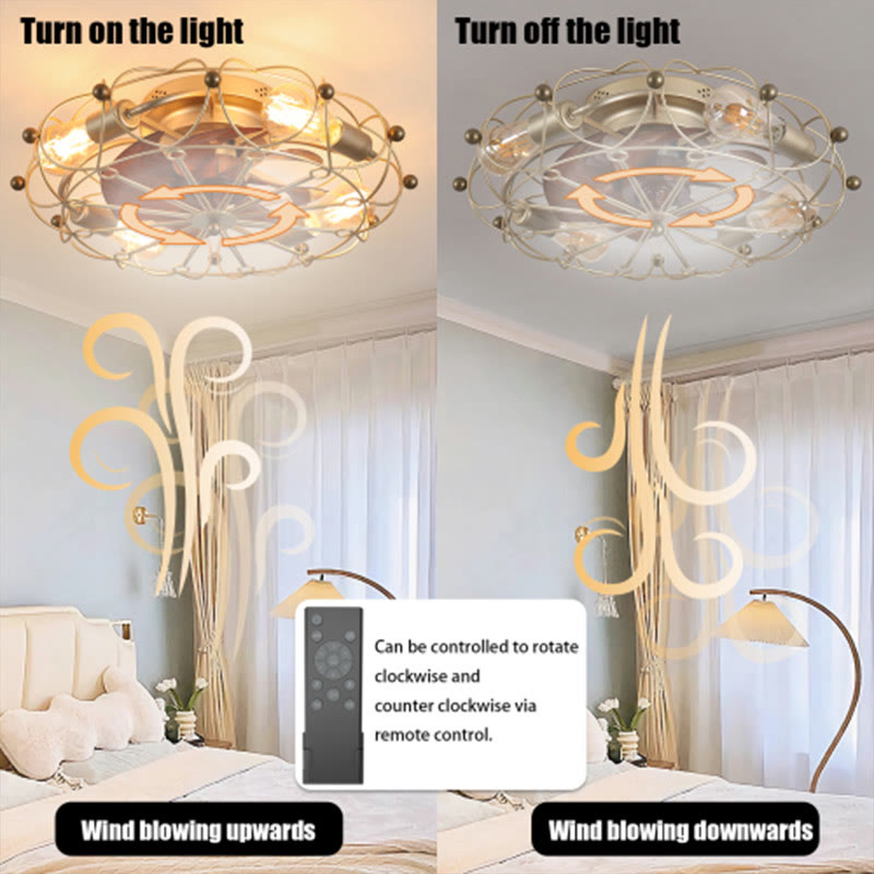 Low Profile Caged Ceiling Fan With Lights Remote Control - image 10