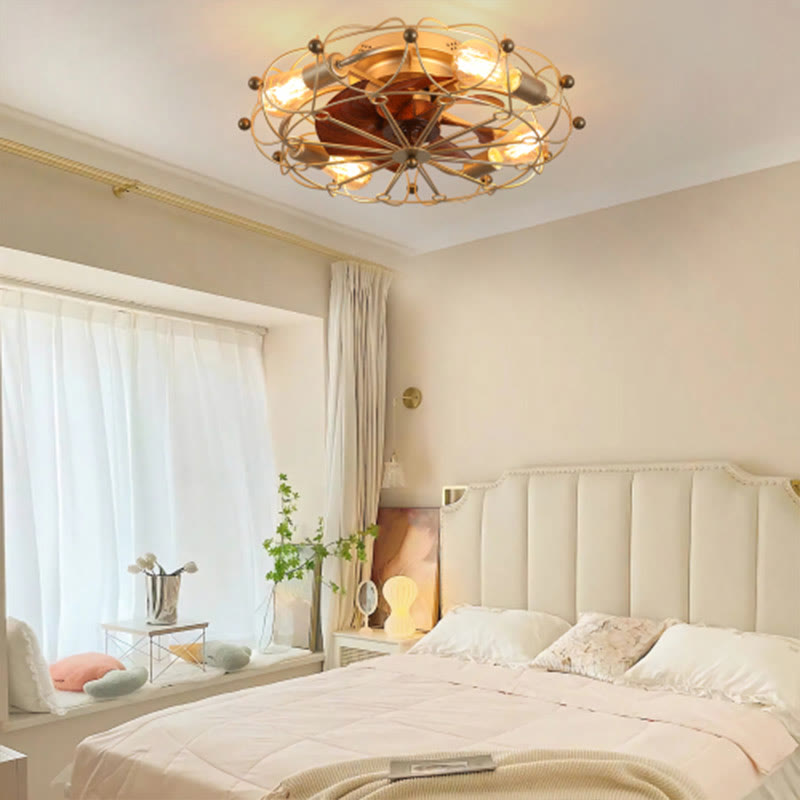 Low Profile Caged Ceiling Fan With Lights Remote Control - image 3