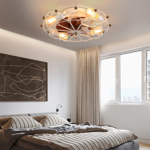 Low Profile Caged Ceiling Fan With Lights Remote Control - image 6