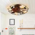 Low Profile Caged Ceiling Fan With Lights Remote Control - 20.90"W x 20.90"L x 7.30"H - Black - image 7