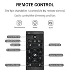 26.8" Crystal Shade Ceiling Fan With Remote Control - image 9