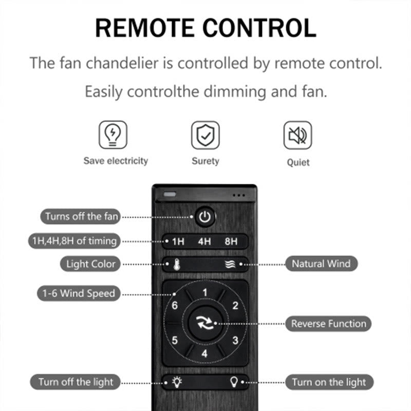 26.8" Crystal Shade Ceiling Fan With Remote Control