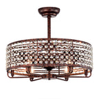 26.8" Crystal Shade Ceiling Fan With Remote Control
