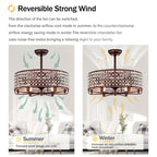 26.8" Crystal Shade Ceiling Fan With Remote Control