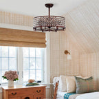 26.8" Crystal Shade Ceiling Fan With Remote Control