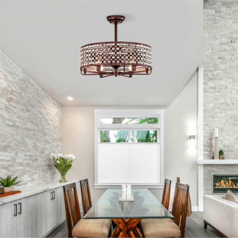 26.8" Crystal Shade Ceiling Fan With Remote Control - image 2