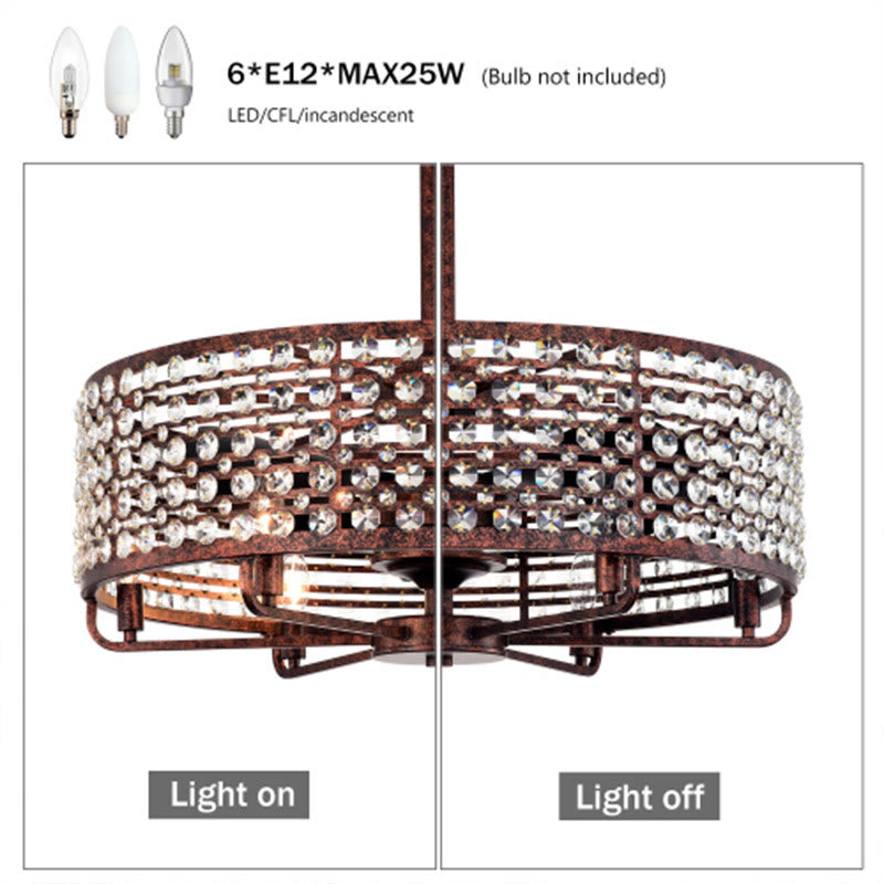 26.8" Crystal Shade Ceiling Fan With Remote Control