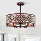 26.8" Crystal Shade Ceiling Fan With Remote Control