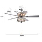 Crystal Chandelier Fan With Dual Finish Reversible Blades - image 8