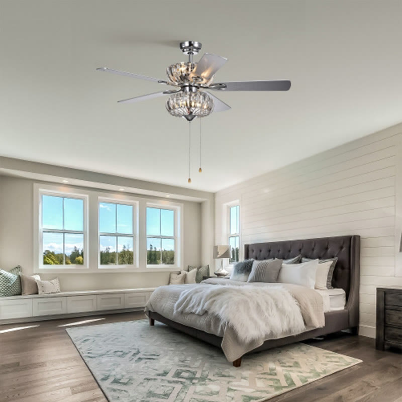 Crystal Chandelier Fan With Dual Finish Reversible Blades - image 4