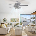 Crystal Chandelier Fan With Dual Finish Reversible Blades - image 2