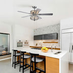 Crystal Chandelier Fan With Dual Finish Reversible Blades - image 3