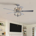 Crystal Chandelier Fan With Dual Finish Reversible Blades - 29.93"W x 15.75"L x 14.96"H - image 0
