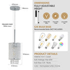 Modern Crystal Adjustable Pendant Light 3-pack  - image 7