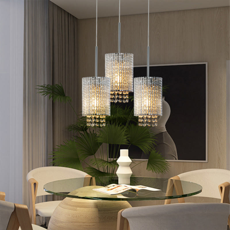 Modern Crystal Adjustable Pendant Light 3-pack  - image 5