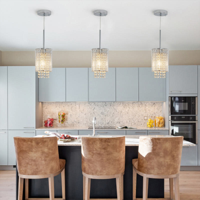 Modern Crystal Adjustable Pendant Light 3-pack  - image 4