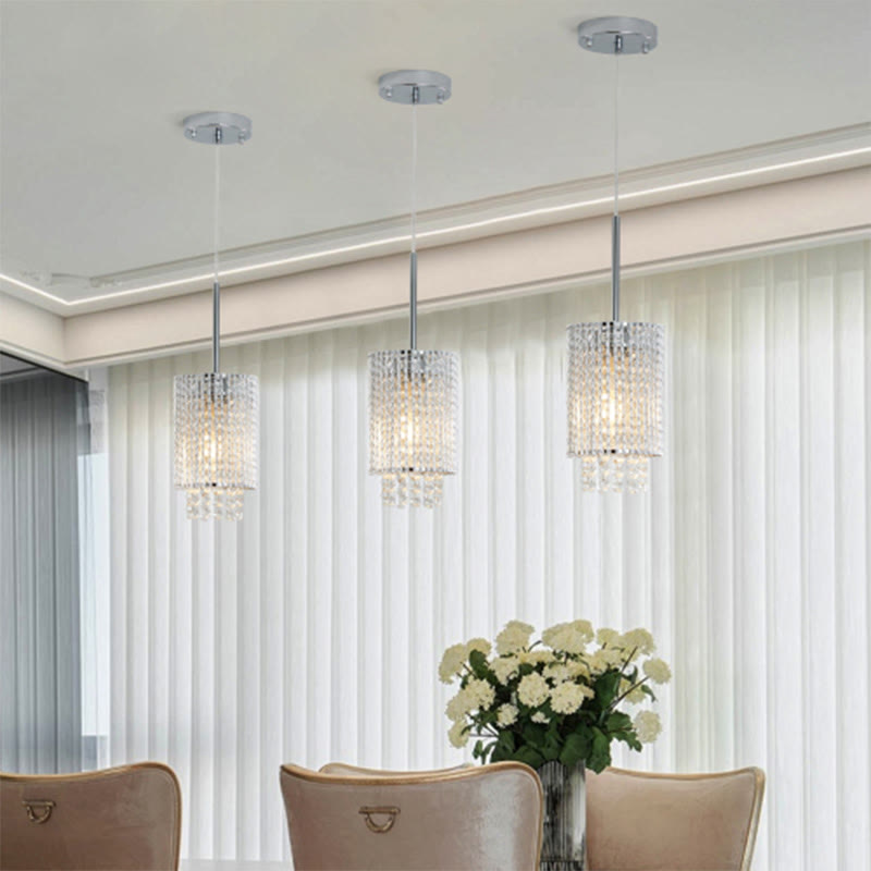 Modern Crystal Adjustable Pendant Light 3-pack  - image 2