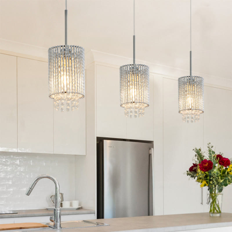 Modern Crystal Adjustable Pendant Light 3-pack  - 19.70"W x 19.70"L x 7.90"H - image 0