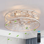 Black Vintage Caged Ceiling Fan Light - image 3