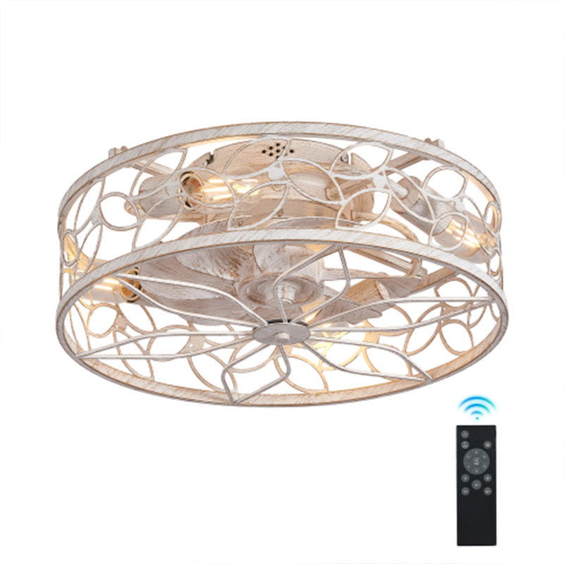 Black Vintage Caged Ceiling Fan Light - image 9