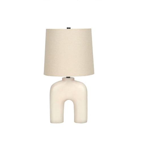 25" Modern Beige Resin Table Lamp