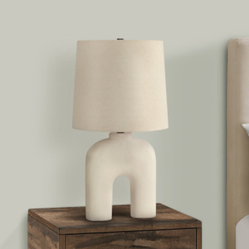 25" Modern Beige Resin Table Lamp