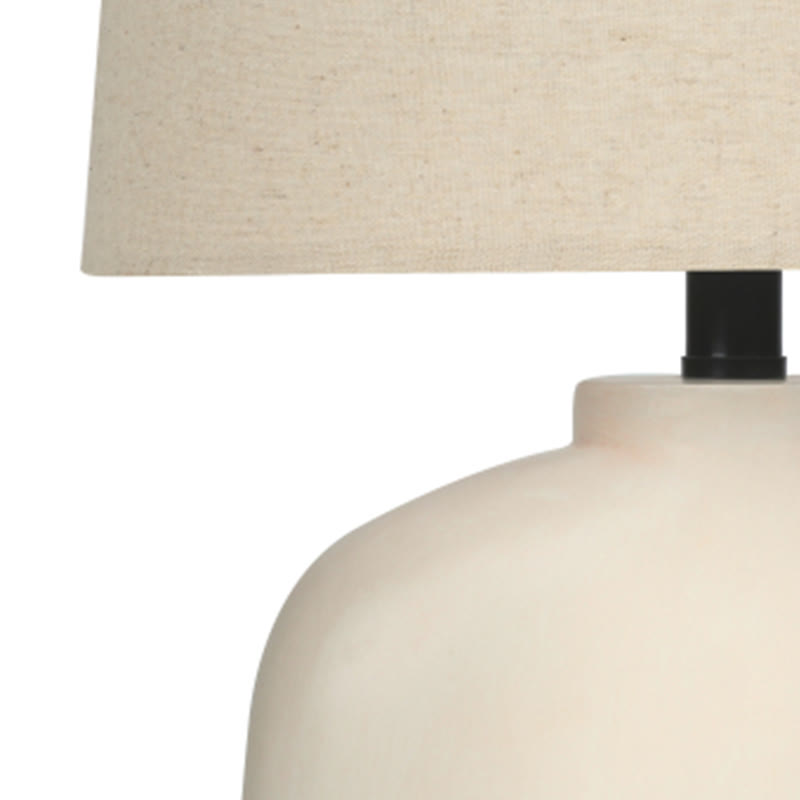 25" Modern Beige Resin Table Lamp