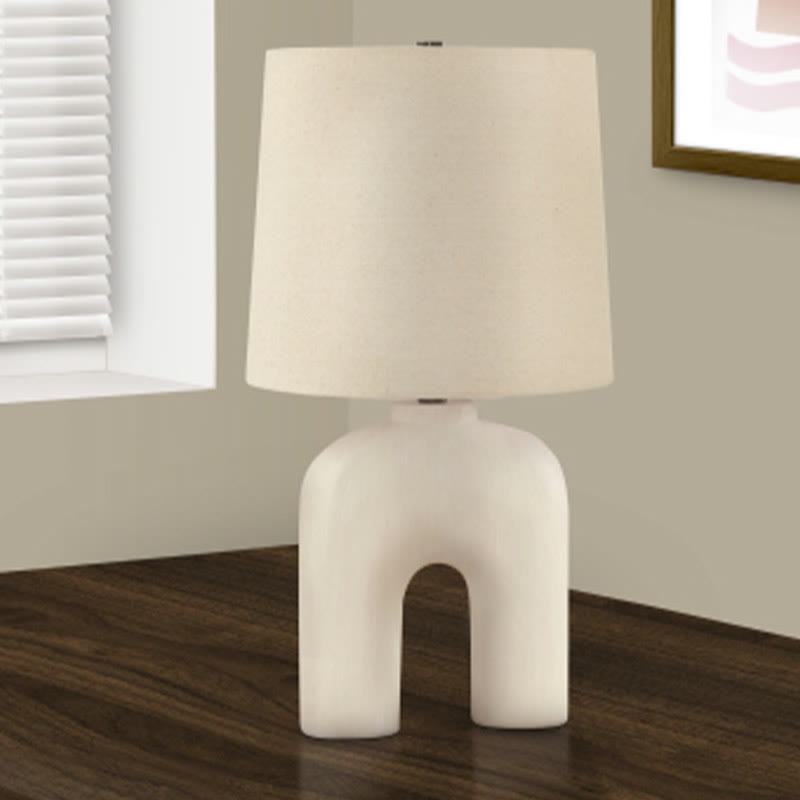 25" Modern Beige Resin Table Lamp