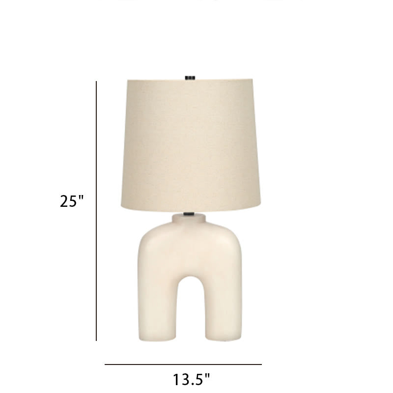 25" Modern Beige Resin Table Lamp