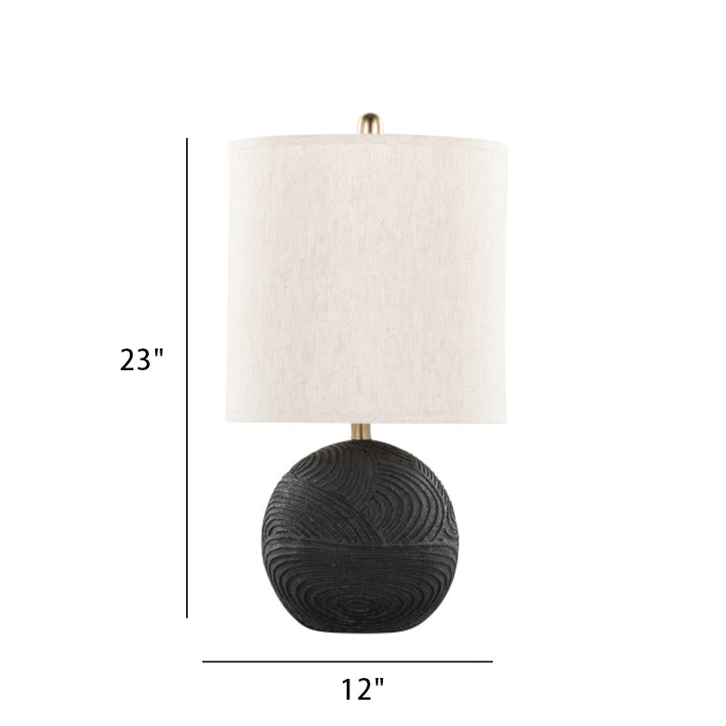 Natural Linen Shade Resin Table Lamp - Set Of 2