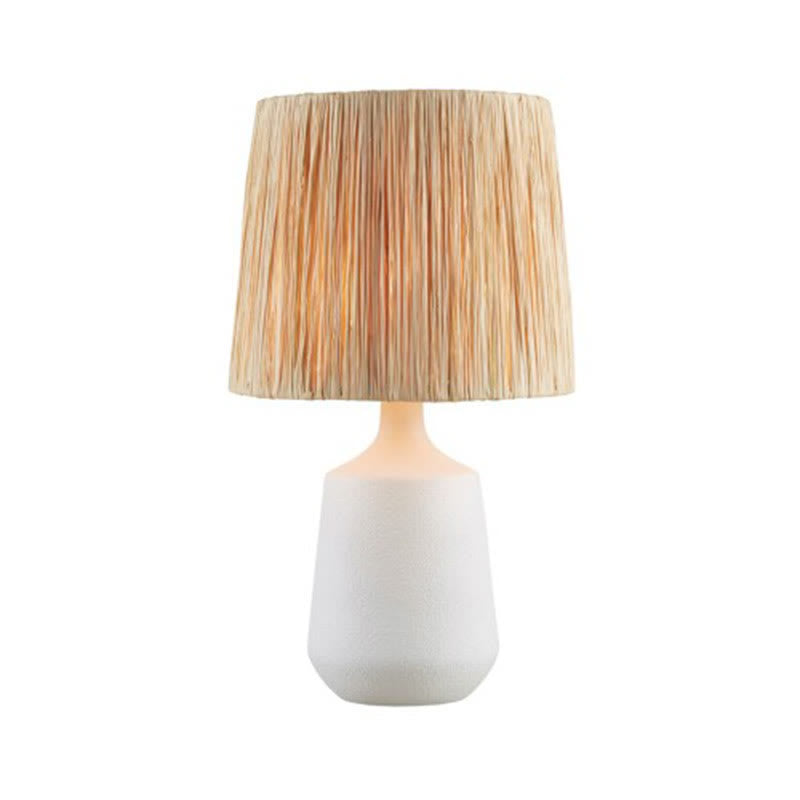 23" Ceramic White Bedside Table Lamp