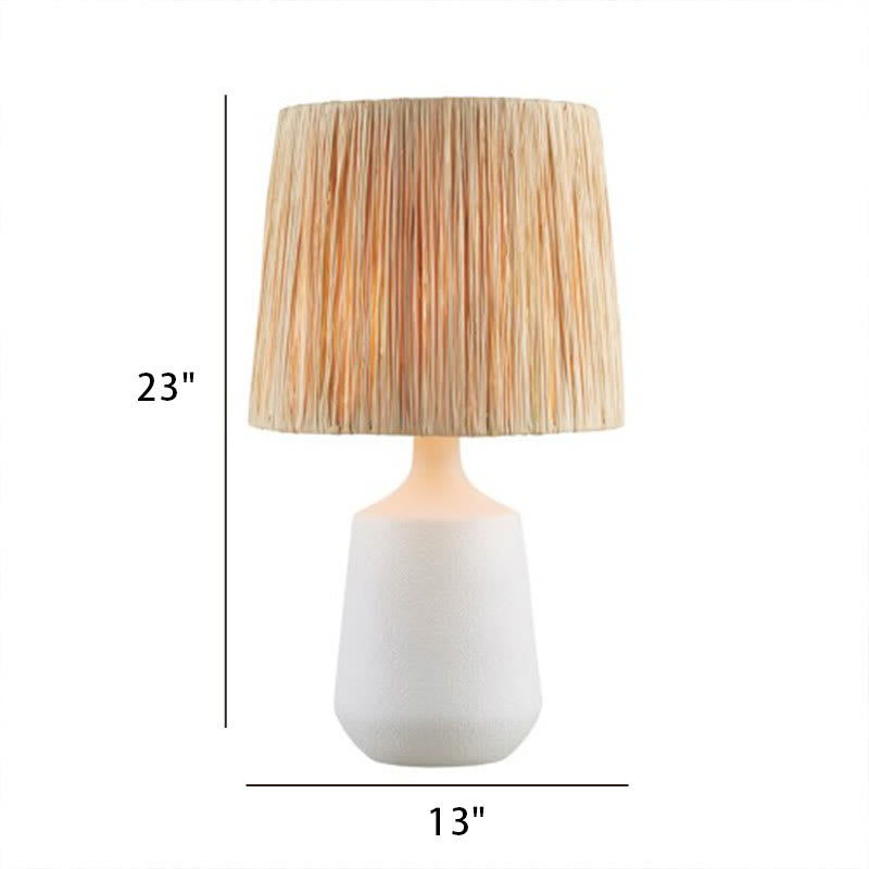 23" Ceramic White Bedside Table Lamp