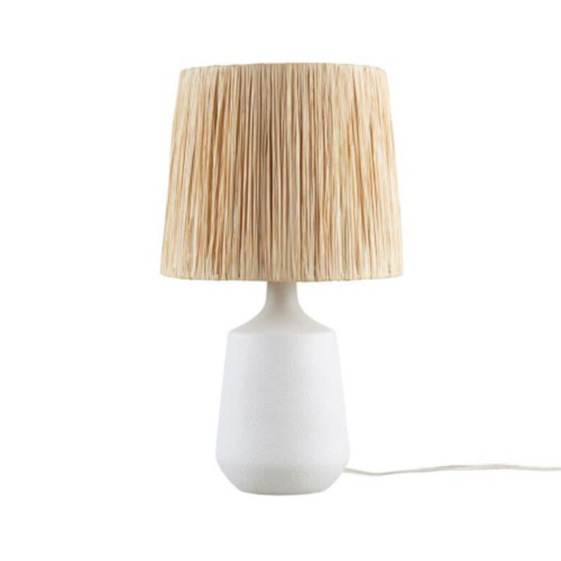 23" Ceramic White Bedside Table Lamp