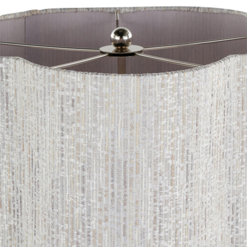 30" Metal Table Lamp With Grey Linen Shade