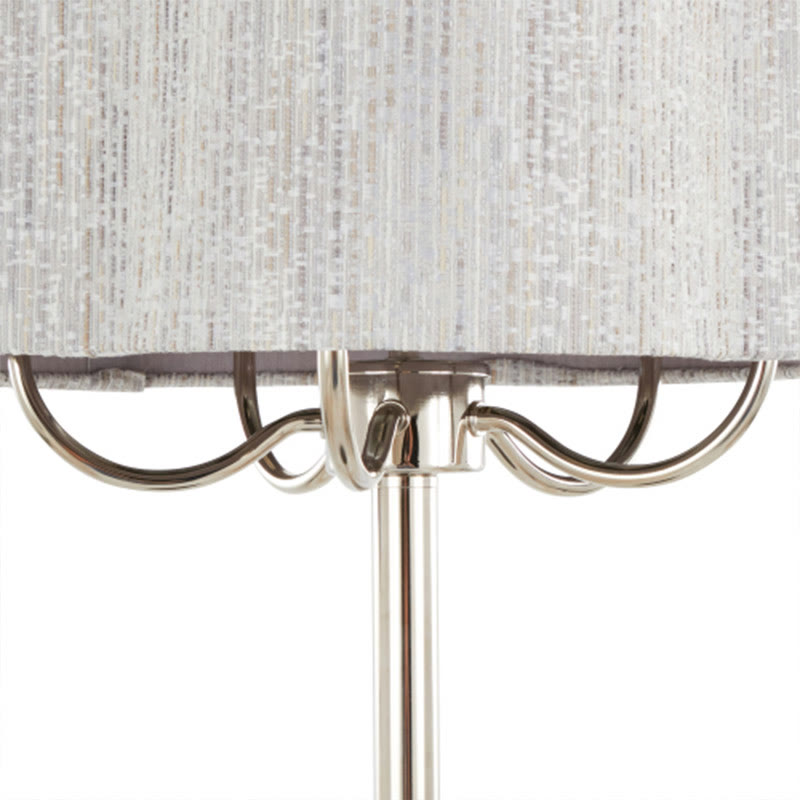 30" Metal Table Lamp With Grey Linen Shade