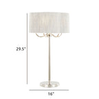 30" Metal Table Lamp With Grey Linen Shade - image 7