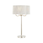 30" Metal Table Lamp With Grey Linen Shade - image 1