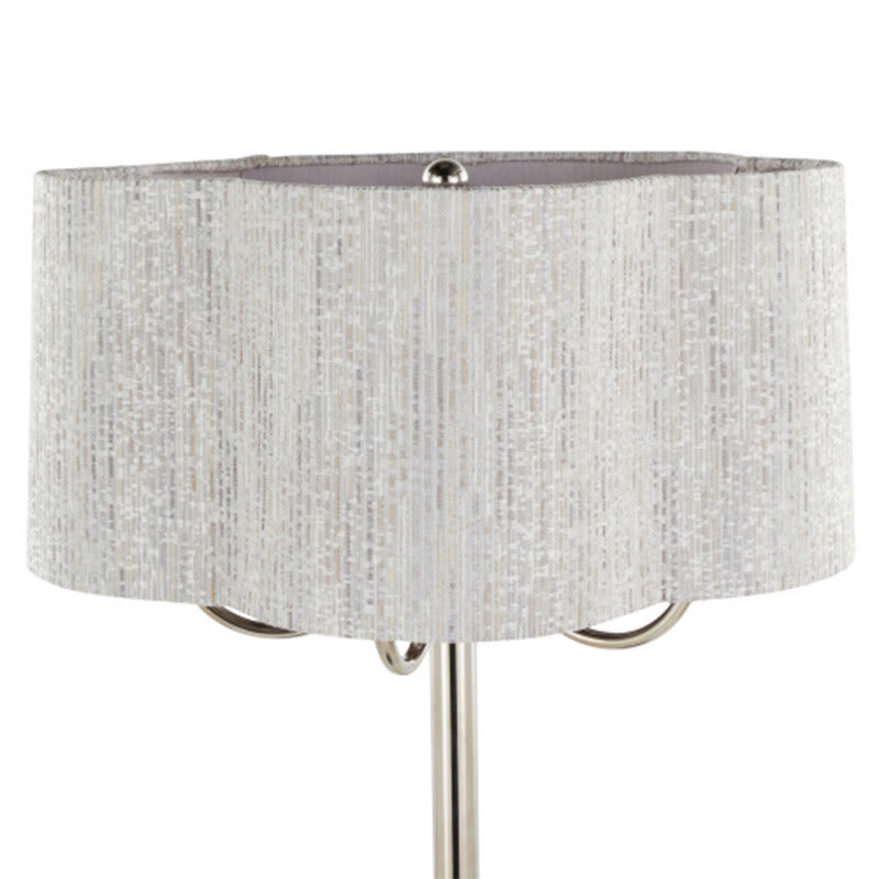 30" Metal Table Lamp With Grey Linen Shade